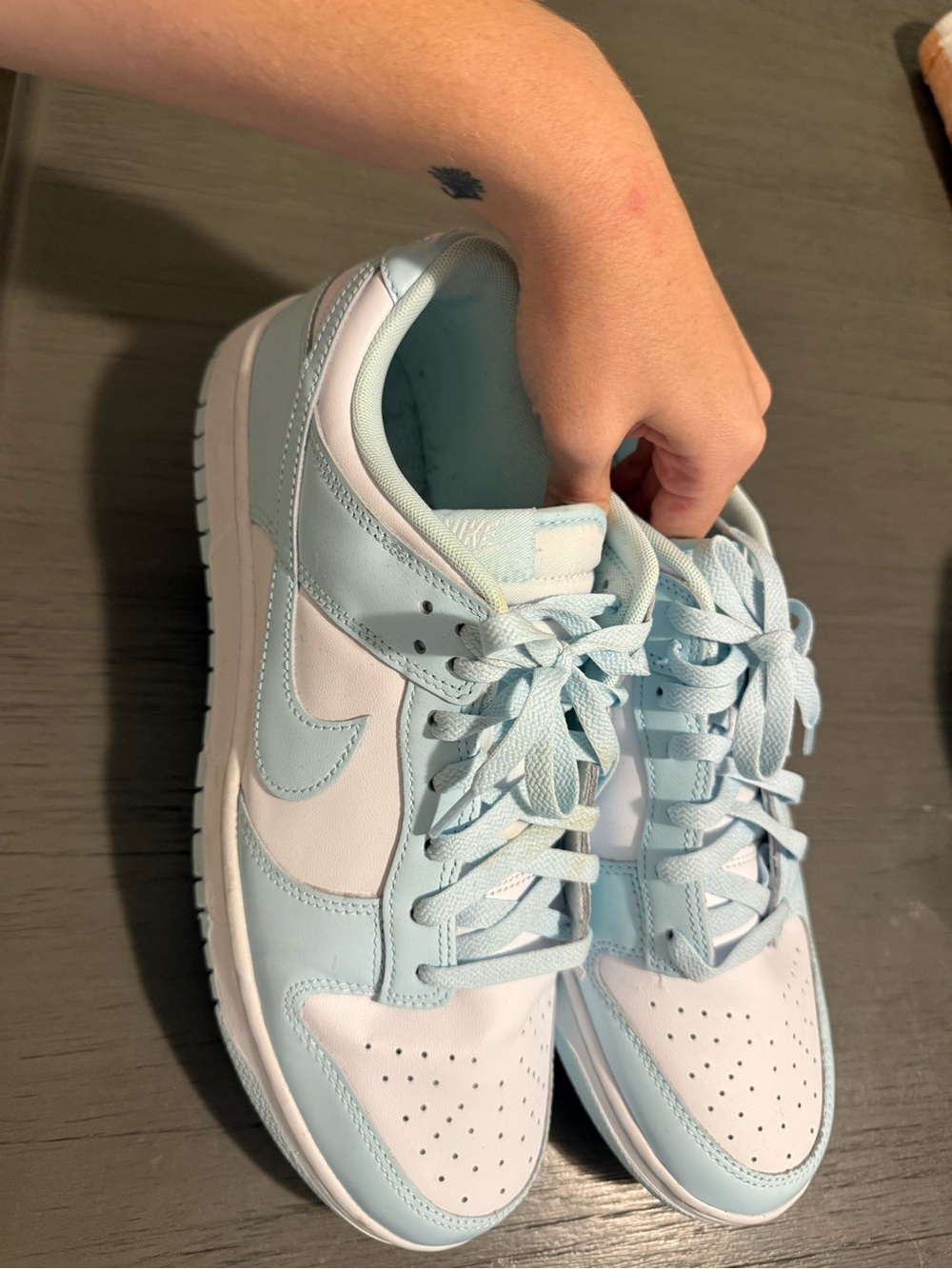 Nike Dunks Low-Top Sneakers in Light Blue and White “Glacier Blue”